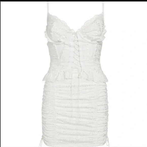 For Love & Lemons White Sofie Eyelet Dress cutout Dress